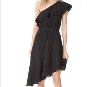 Likely Delbarton black ruffle one shoulder dress 4 NWT